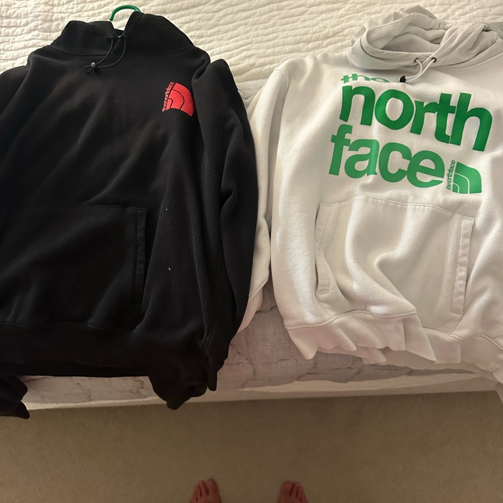 The North Face Black and White Hoodies with Logo